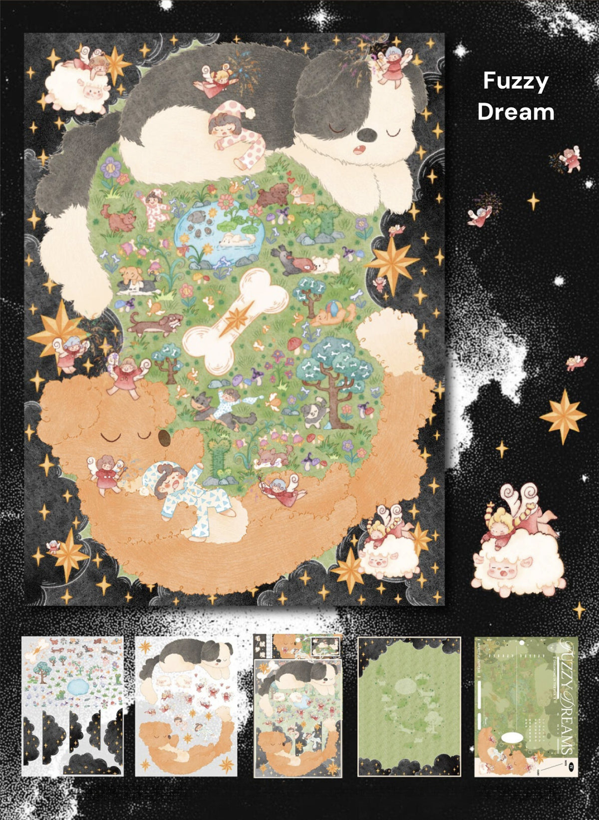 Sonho Difuso | Tamanho Grande | Série Jardim de Cena 23.0 | Etiquetas de Cena, Etiquetas em Miniatura 3D, Etiquetas DIY para Alívio do Estresse, Etiquetas de Configuração de Cena, Etiquetas DIY