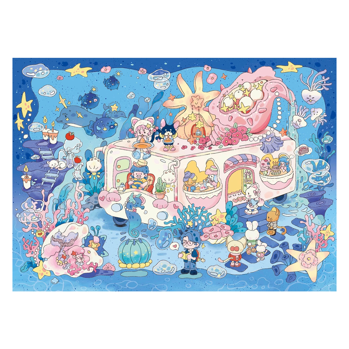 Sonho Difuso | Tamanho Grande | Série Jardim de Cena 23.0 | Etiquetas de Cena, Etiquetas em Miniatura 3D, Etiquetas DIY para Alívio do Estresse, Etiquetas de Configuração de Cena, Etiquetas DIY