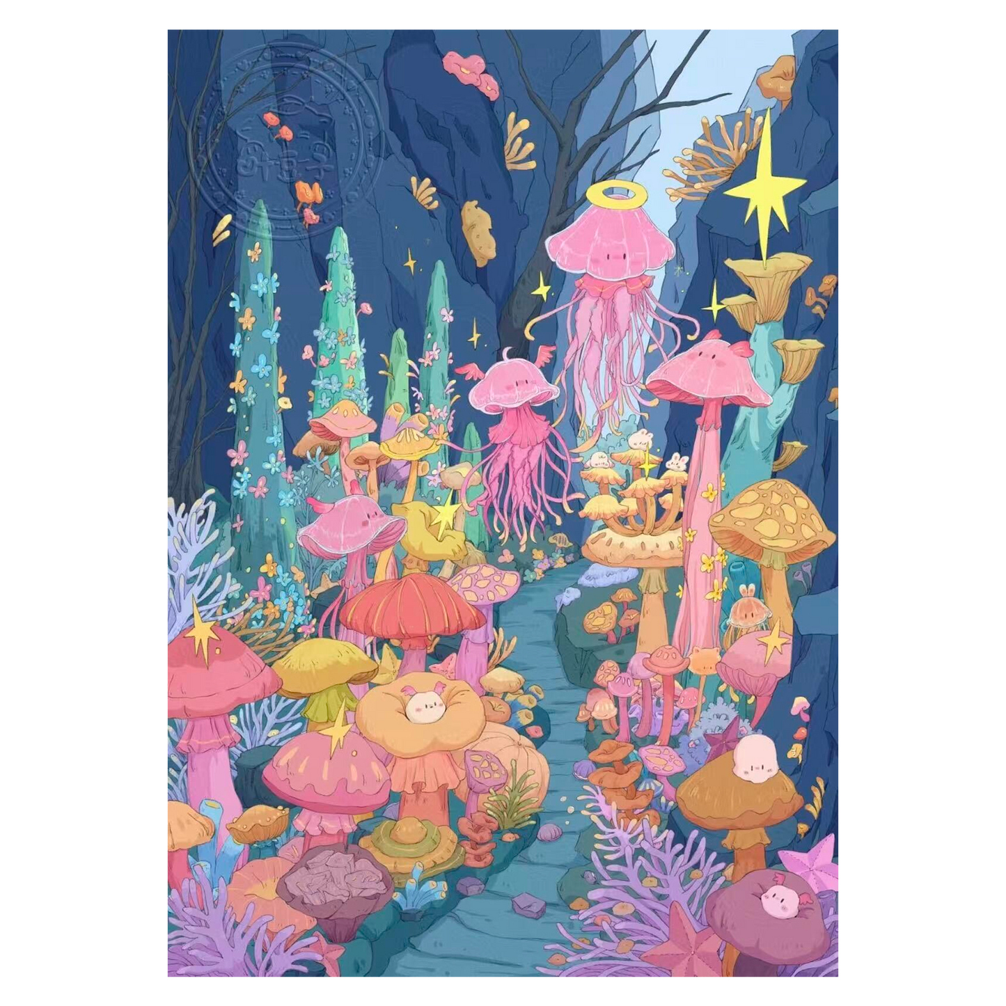 Sonho Difuso | Tamanho Grande | Série Jardim de Cena 23.0 | Etiquetas de Cena, Etiquetas em Miniatura 3D, Etiquetas DIY para Alívio do Estresse, Etiquetas de Configuração de Cena, Etiquetas DIY