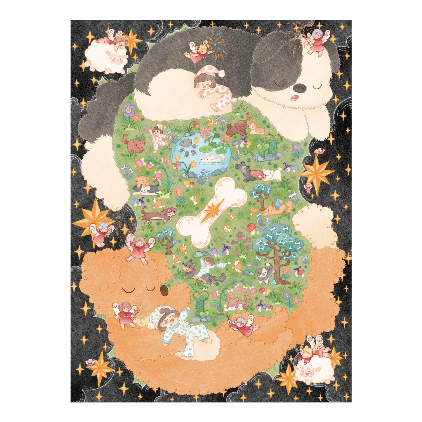 Sonho Difuso | Tamanho Grande | Série Jardim de Cena 23.0 | Etiquetas de Cena, Etiquetas em Miniatura 3D, Etiquetas DIY para Alívio do Estresse, Etiquetas de Configuração de Cena, Etiquetas DIY