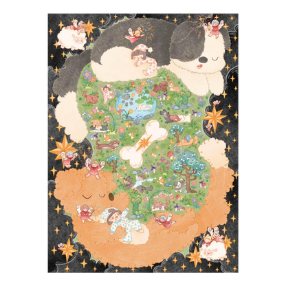 Sonho Difuso | Tamanho Grande | Série Jardim de Cena 23.0 | Etiquetas de Cena, Etiquetas em Miniatura 3D, Etiquetas DIY para Alívio do Estresse, Etiquetas de Configuração de Cena, Etiquetas DIY