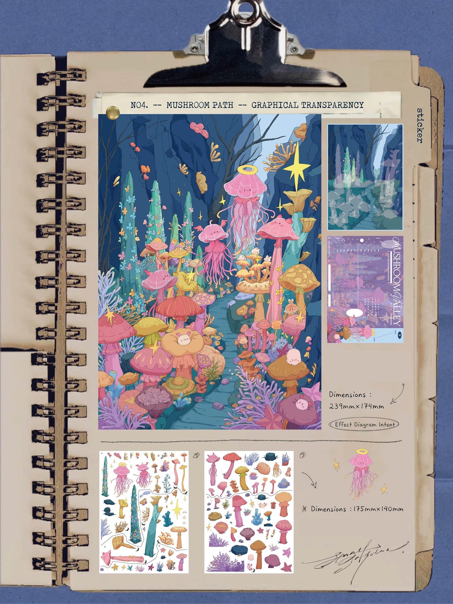 Sonho Difuso | Tamanho Grande | Série Jardim de Cena 23.0 | Etiquetas de Cena, Etiquetas em Miniatura 3D, Etiquetas DIY para Alívio do Estresse, Etiquetas de Configuração de Cena, Etiquetas DIY