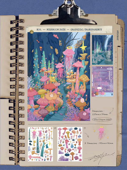 Sonho Difuso | Tamanho Grande | Série Jardim de Cena 23.0 | Etiquetas de Cena, Etiquetas em Miniatura 3D, Etiquetas DIY para Alívio do Estresse, Etiquetas de Configuração de Cena, Etiquetas DIY