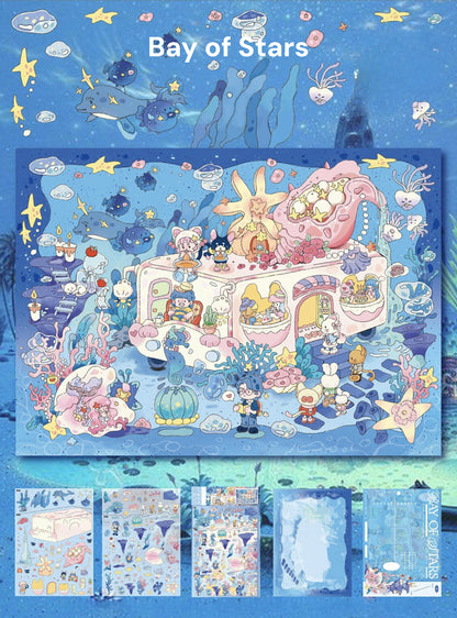 Sonho Difuso | Tamanho Grande | Série Jardim de Cena 23.0 | Etiquetas de Cena, Etiquetas em Miniatura 3D, Etiquetas DIY para Alívio do Estresse, Etiquetas de Configuração de Cena, Etiquetas DIY