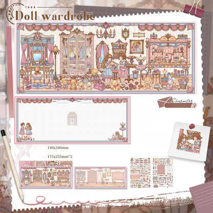 Thème Fille | Grande Taille | Série Monde des Scènes 14.0 | Autocollants de Scène DIY, Autocollants de Scène Miniature 3D, Autocollants DIY Anti-Stress, Autocollants de Mise en Scène, Autocollants DIY