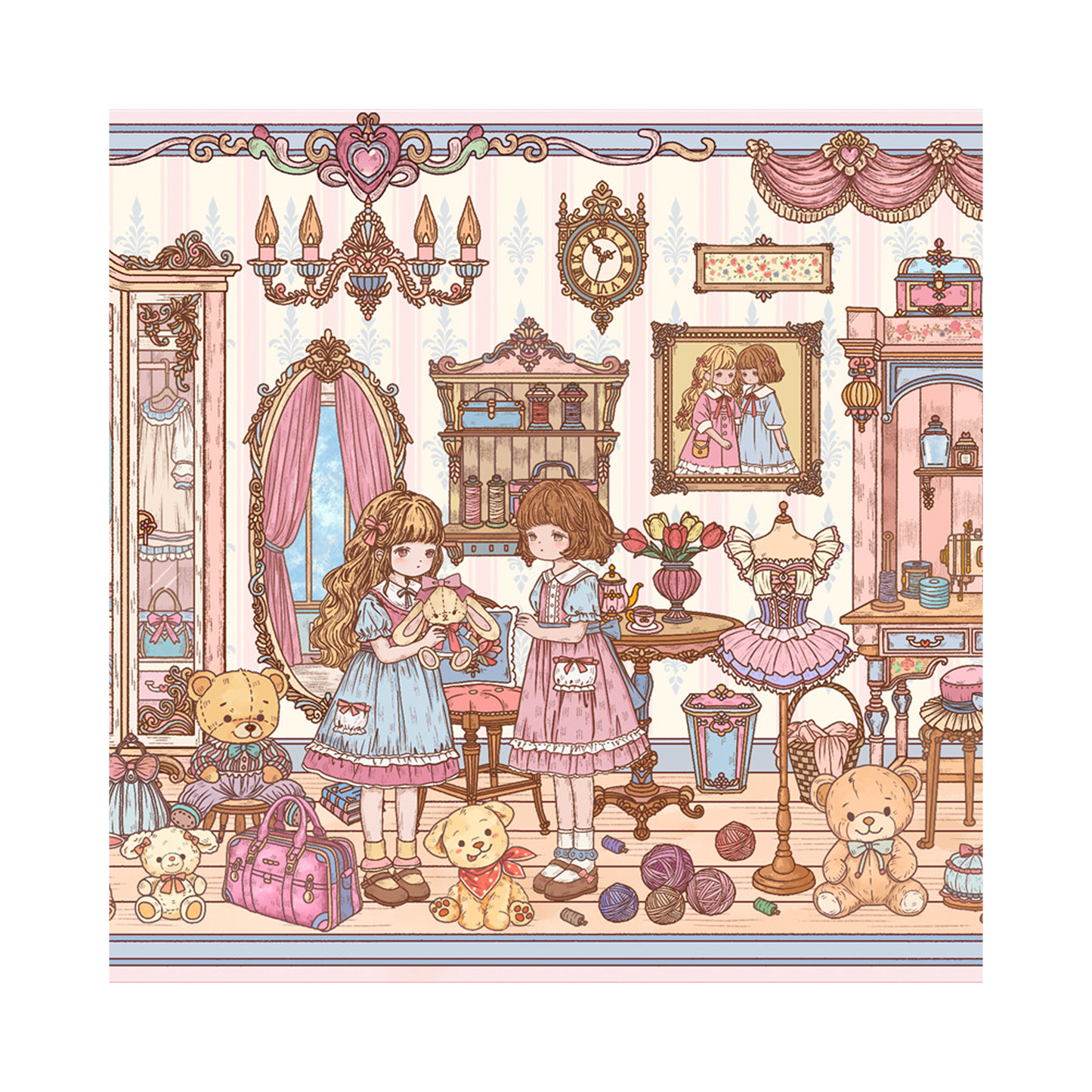 Thème Fille | Grande Taille | Série Monde des Scènes 14.0 | Autocollants de Scène DIY, Autocollants de Scène Miniature 3D, Autocollants DIY Anti-Stress, Autocollants de Mise en Scène, Autocollants DIY