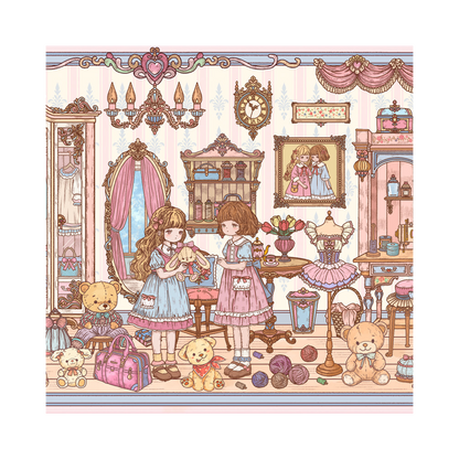 Thème Fille | Grande Taille | Série Monde des Scènes 14.0 | Autocollants de Scène DIY, Autocollants de Scène Miniature 3D, Autocollants DIY Anti-Stress, Autocollants de Mise en Scène, Autocollants DIY