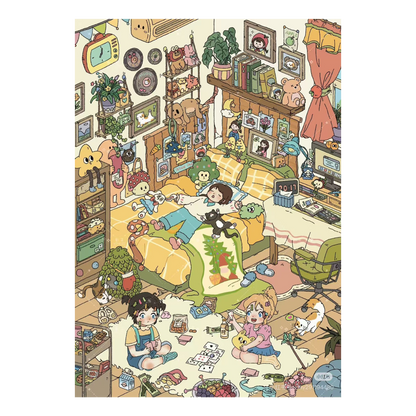 Rêverie de jeune fille | Série Scene Joy 12.0 | Scène en autocollants, Autocollants de scène miniature 3D, Autocollants DIY anti-stress, Autocollants de mise en scène, Autocollants DIY