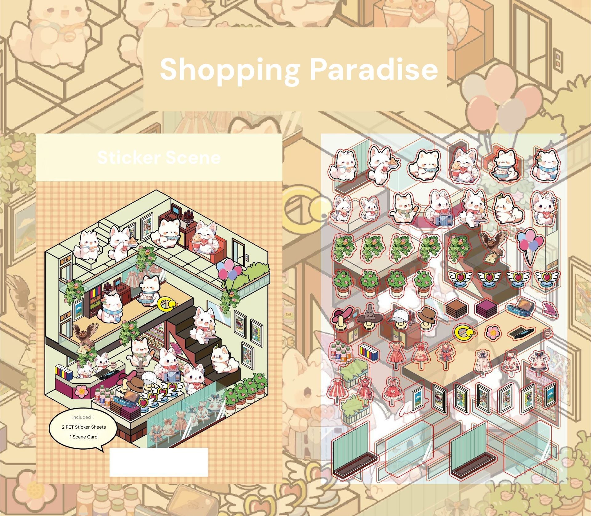 Impression Scenes Series 1.0 | Sticker Scene, 3D Miniature Scene Stickers, Stress - relief DIY stickers, Scene - setting Stickers - YYBB ART
