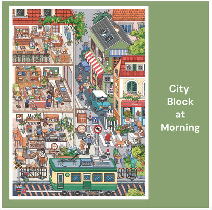 Ein Tag auf dem Stadtplatz | Pocket Scene Serie 14.0 | Sticker Szene, 3D Miniatur-Szenen Sticker, Stressabbau DIY Sticker, Szenen-Gestaltung Sticker, DIY Sticker