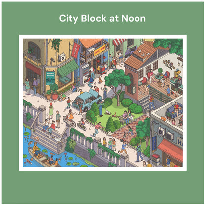 Ein Tag auf dem Stadtplatz | Pocket Scene Serie 14.0 | Sticker Szene, 3D Miniatur-Szenen Sticker, Stressabbau DIY Sticker, Szenen-Gestaltung Sticker, DIY Sticker