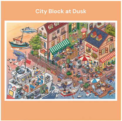 Ein Tag auf dem Stadtplatz | Pocket Scene Serie 14.0 | Sticker Szene, 3D Miniatur-Szenen Sticker, Stressabbau DIY Sticker, Szenen-Gestaltung Sticker, DIY Sticker