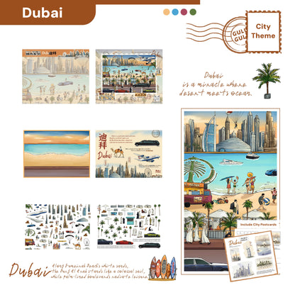 City Theme | Pocket Scene Series 16.0 | Sticker Scene, 3D Miniature Scene Stickers, Stress-Relief DIY Stickers, Scene-Setting Stickers, DIY Stickers