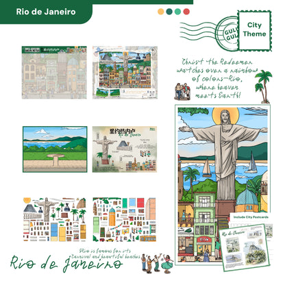 City Theme | Pocket Scene Series 16.0 | Sticker Scene, 3D Miniature Scene Stickers, Stress-Relief DIY Stickers, Scene-Setting Stickers, DIY Stickers