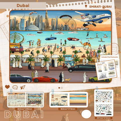 City Theme | Pocket Scene Series 16.0 | Sticker Scene, 3D Miniature Scene Stickers, Stress-Relief DIY Stickers, Scene-Setting Stickers, DIY Stickers