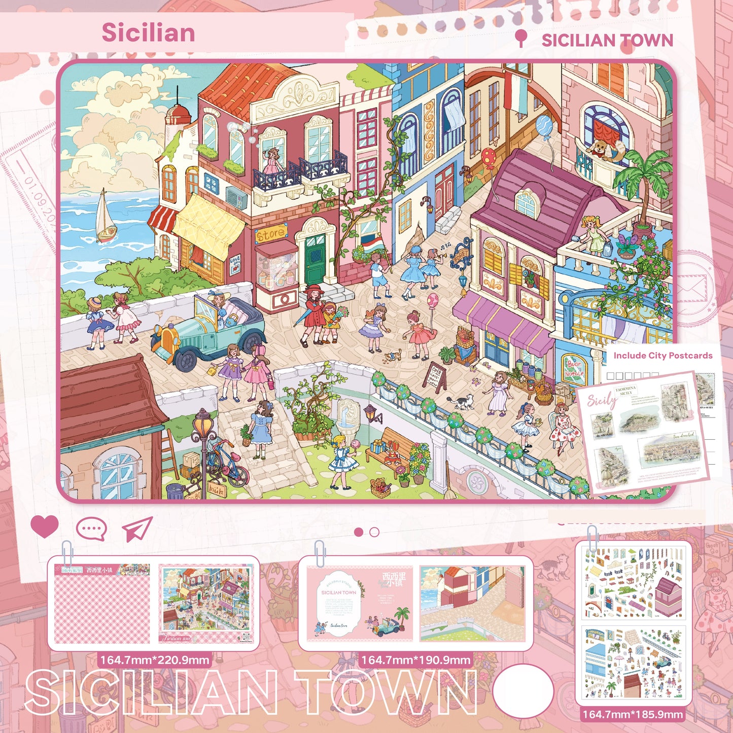 City Theme | Pocket Scene Series 16.0 | Sticker Scene, 3D Miniature Scene Stickers, Stress-Relief DIY Stickers, Scene-Setting Stickers, DIY Stickers