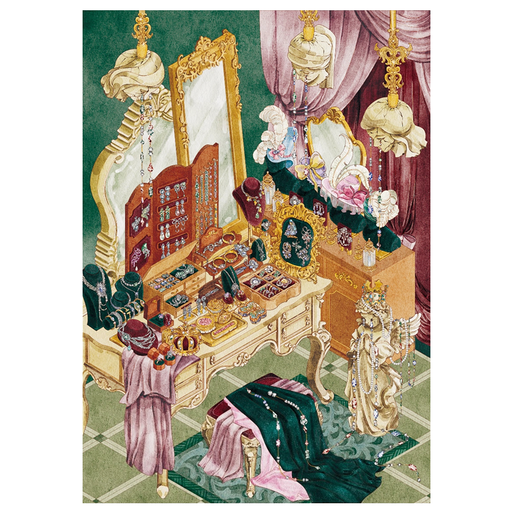 Larmes de Diamant | Série Pocket Scene 17.0 | Scène d'Autocollants, Autocollants de Scène Miniature 3D, Autocollants DIY Antistress, Autocollants de Mise en Scène, Autocollants DIY