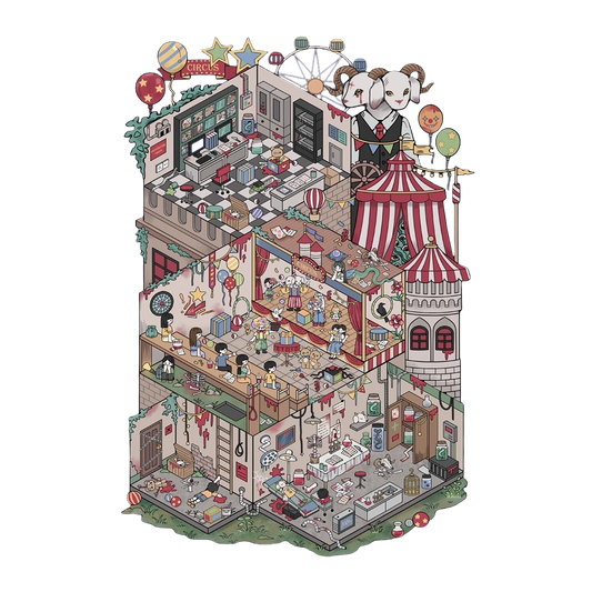 Motyw horroru | Świat scen Seria 12.0 | Sceny naklejek DIY, Naklejki scen 3D miniatur, Naklejki do samodzielnego montażu łagodzące stres, Naklejki układające scenę, Naklejki DIY