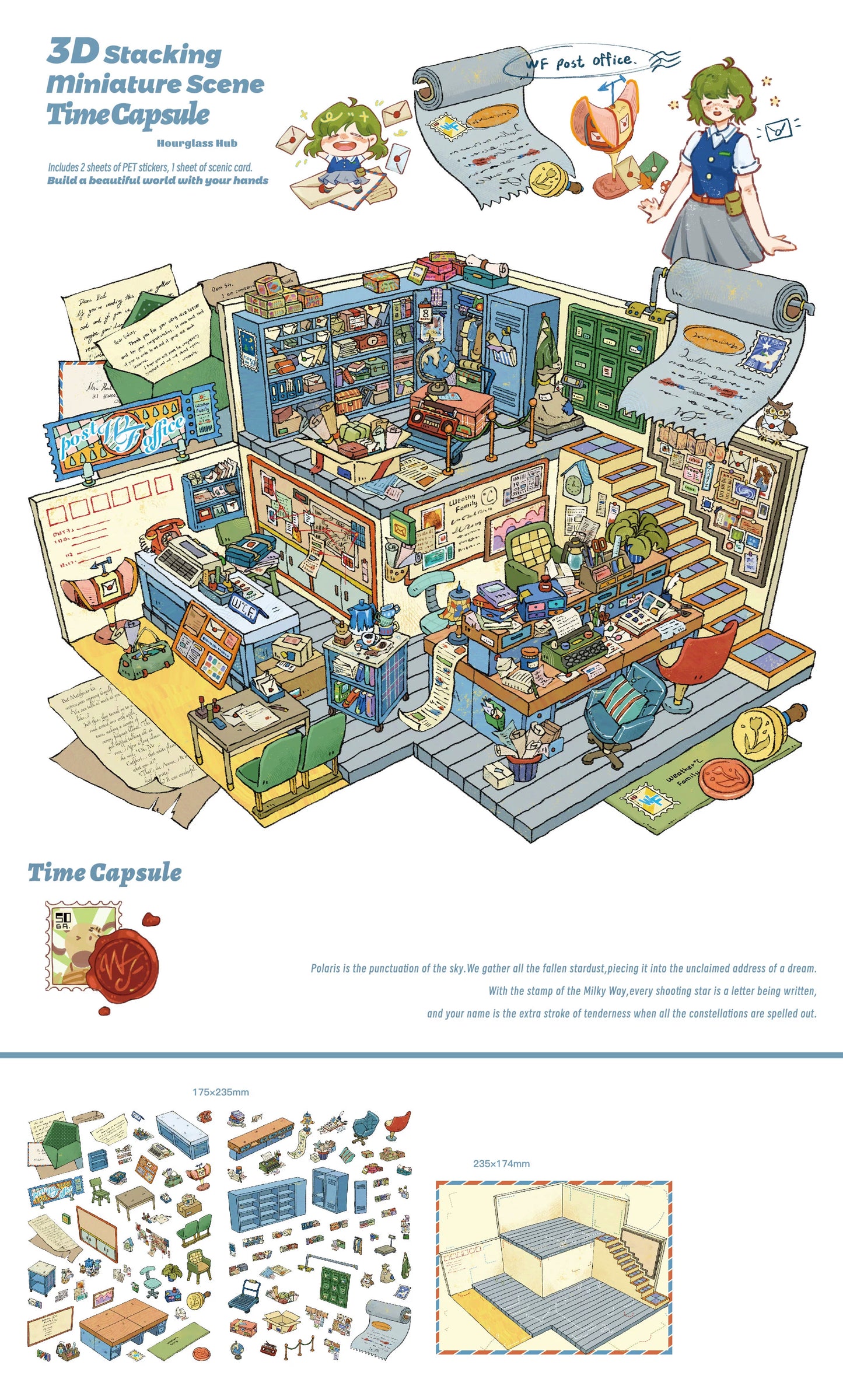 Kapsuła czasu | Scene Garden 11.0 Seria | Naklejki Sceniczne, 3D Miniatury Scen, Naklejki Antystresowe DIY, Naklejki do Tworzenia Scen, Naklejki DIY