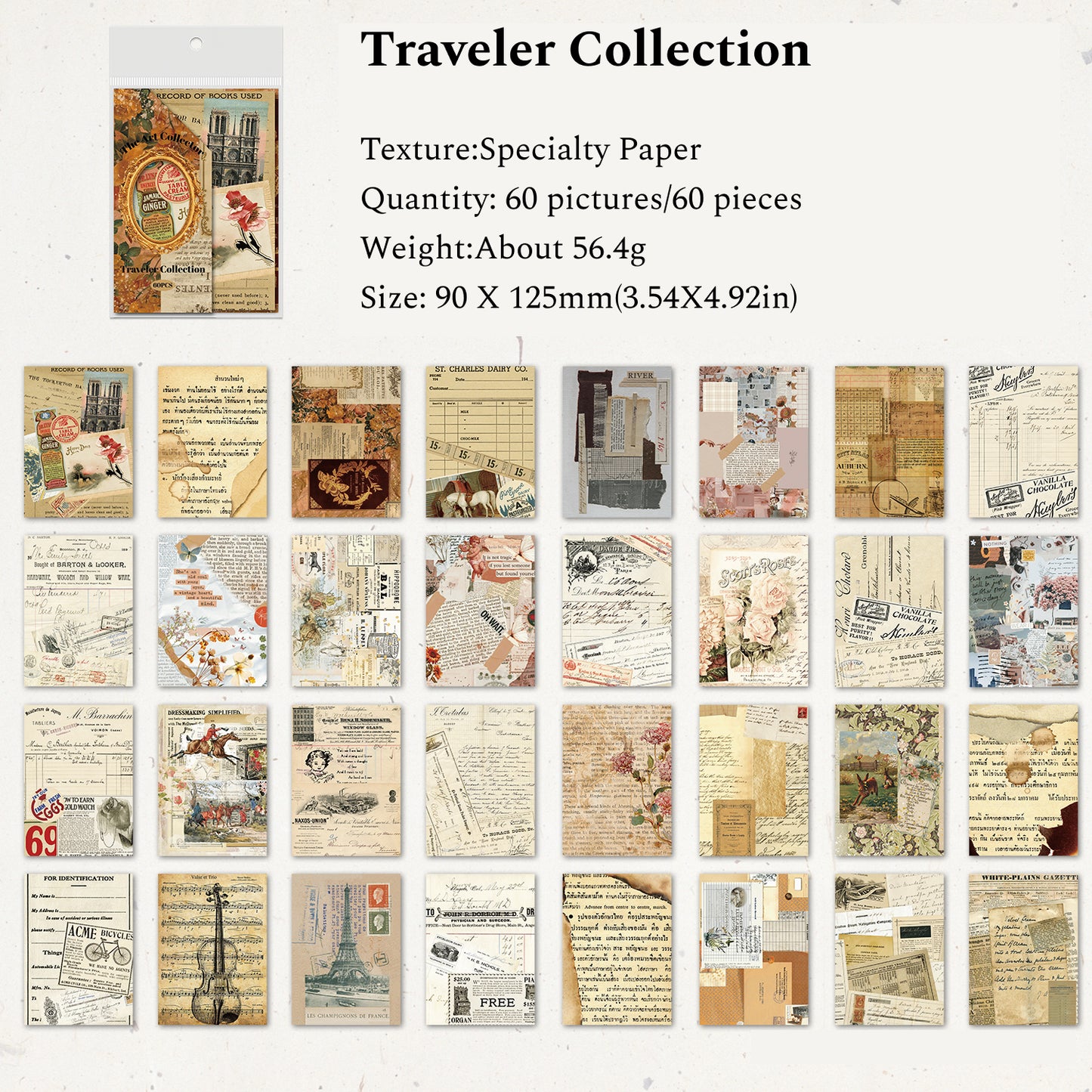 The Art Collector Series Junk Journal Material Paper, Journal Pages Paper, Vintage Scrapbooking Paper,Collage Paper