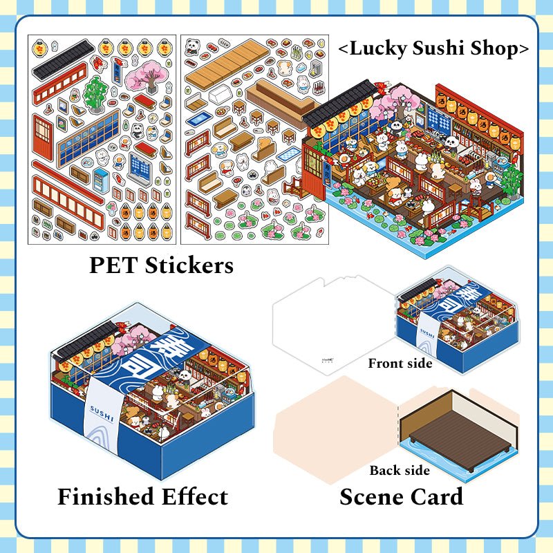 Open Today Series 4.0 | With Foldable Cover | Sticker Scene, 3D Miniature Scene Stickers, Stress - relief DIY stickers, Scene - setting Stickers - YYBB ART