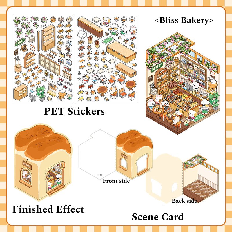 Open Today Series 4.0 | With Foldable Cover | Sticker Scene, 3D Miniature Scene Stickers, Stress - relief DIY stickers, Scene - setting Stickers - YYBB ART