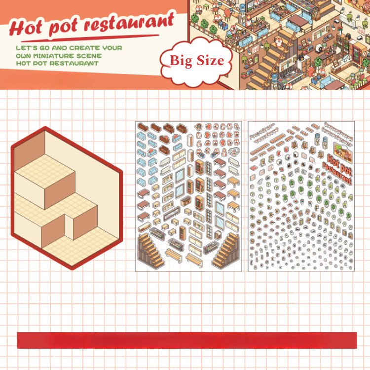 Big Size | Three - Story | Fantasy World Series 2.0 | Sticker Scene, 3D Miniature Scene Stickers, Stress - relief DIY stickers, Scene - setting Stickers - YYBB ART
