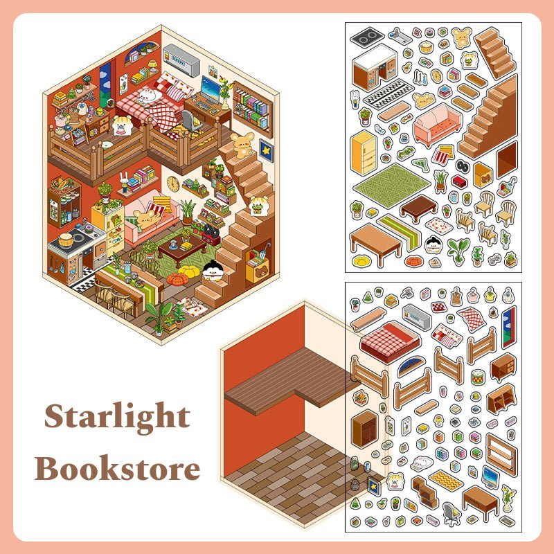 My Little House 1.0 | Sticker Scene, 3D Miniature Scene Stickers, Stress - relief DIY stickers, Scene - setting Stickers - YYBB ART