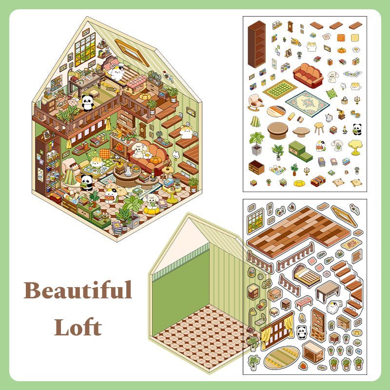 My Little House 1.0 | Sticker Scene, 3D Miniature Scene Stickers, Stress - relief DIY stickers, Scene - setting Stickers - YYBB ART