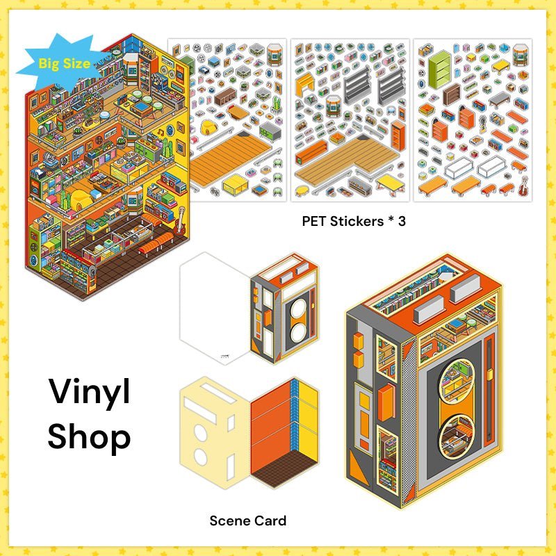 Open Today Series 7.0 | With Foldable Cover | Big Size | Sticker Scene, 3D Miniature Scene Stickers, Stress - relief DIY stickers, Scene - setting Stickers - YYBB ART