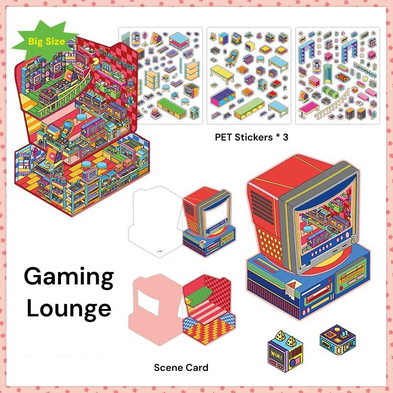 Open Today Series 7.0 | With Foldable Cover | Big Size | Sticker Scene, 3D Miniature Scene Stickers, Stress - relief DIY stickers, Scene - setting Stickers - YYBB ART