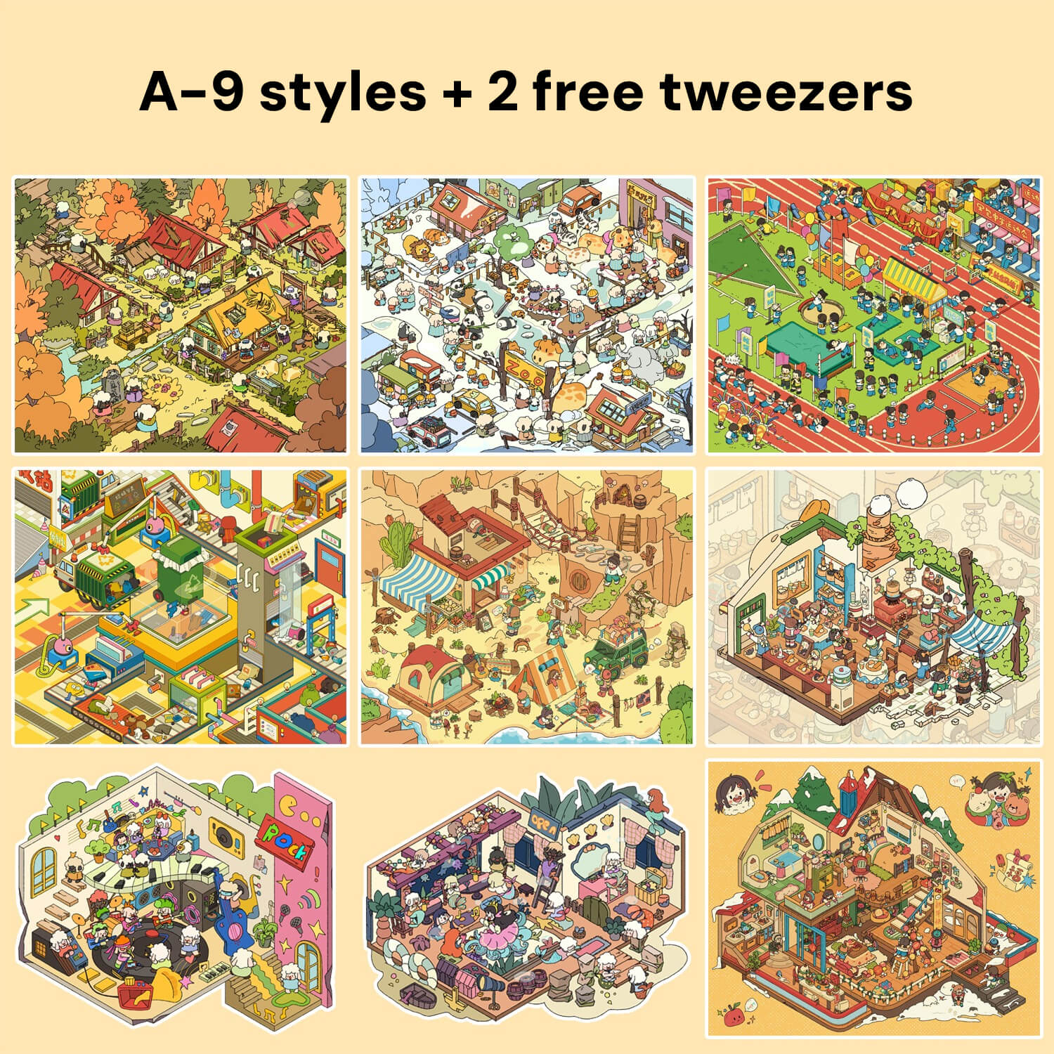 Funny Scenery Series | Big Collection | Sticker Scene, 3D Miniature Scene Stickers, Stress - relief DIY stickers, Scene - setting Stickers - YYBB ART