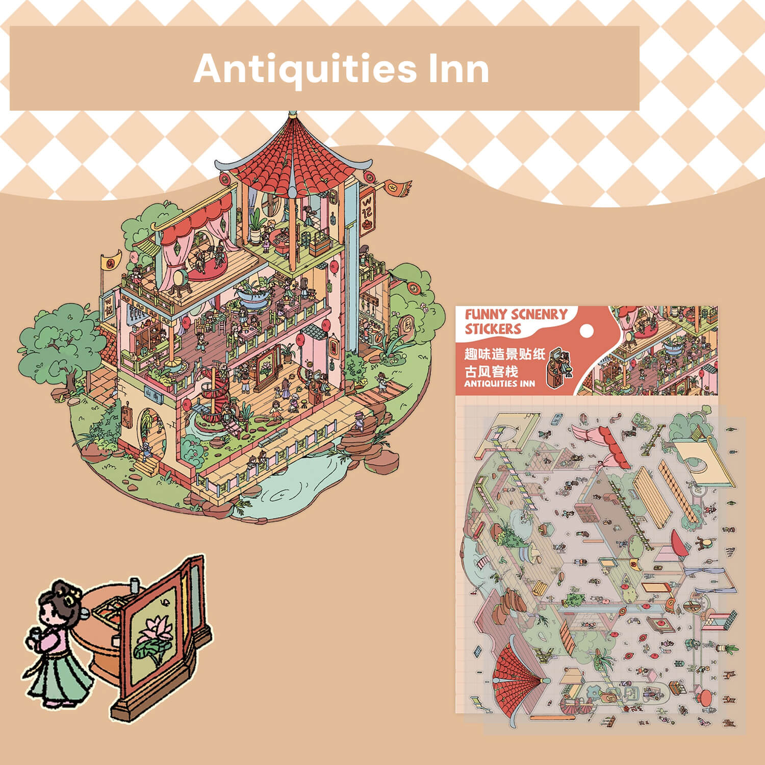 Funny Scenery Series | Big Collection | Sticker Scene, 3D Miniature Scene Stickers, Stress - relief DIY stickers, Scene - setting Stickers - YYBB ART