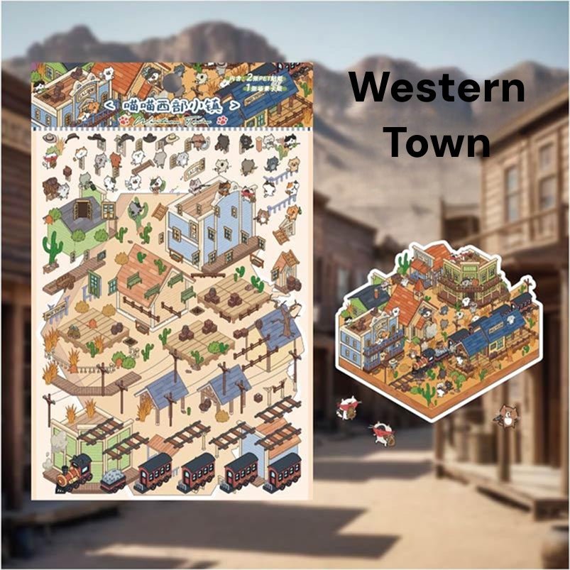 Meow Meow 3.0 Series | Cat Sticker Scene, 3D Miniature Scene Stickers, stress - relief DIY stickers, Scene - setting Stickers - YYBB ART