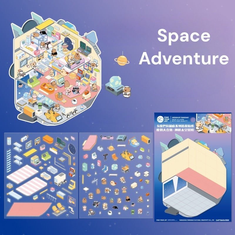 Capybara Theme | Scene Joy Series 1.0 | Sticker Scene, 3D Miniature Scene Stickers, stress - relief DIY stickers, Scene - setting Stickers - YYBB ART
