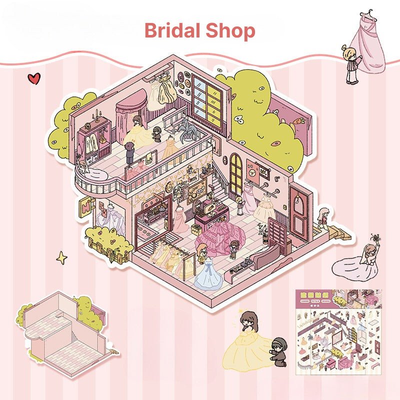 Big Size | Wedding Theme | Scene Art 15.0 Series | Sticker Scene, 3D Miniature Scene Stickers, Stress - relief DIY stickers, Scene - setting Stickers - YYBB ART