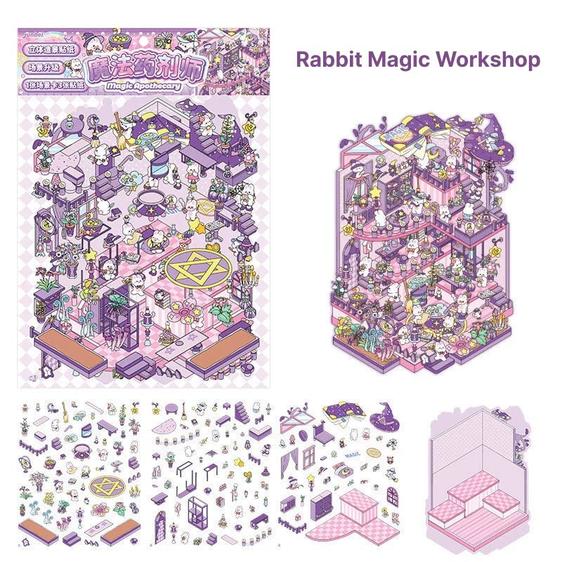 Scene Joy Series 4.0 | Three - Story | Sticker Scene, 3D Miniature Scene Stickers, stress - relief DIY stickers, Scene - setting Stickers - YYBB ART