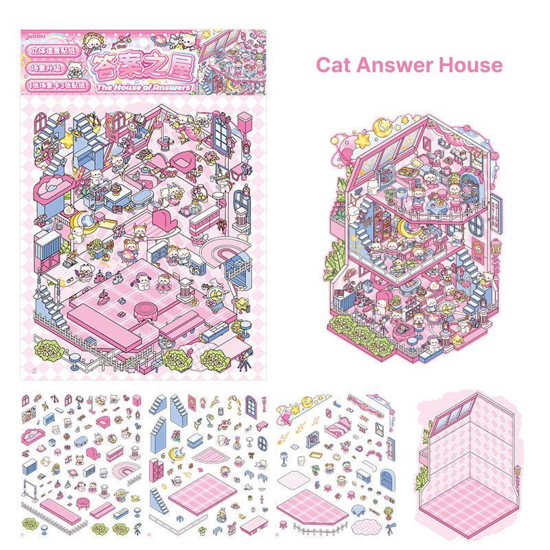 Scene Joy Series 4.0 | Three - Story | Sticker Scene, 3D Miniature Scene Stickers, stress - relief DIY stickers, Scene - setting Stickers - YYBB ART