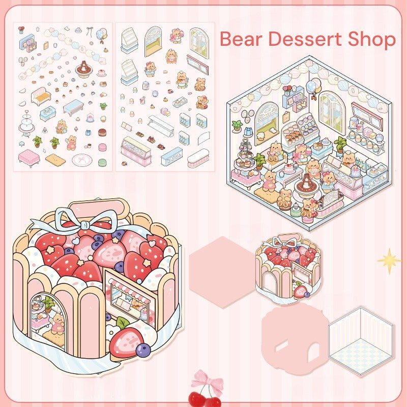 Bear Theme | Scene Joy Series 5.0 | Sticker Scene, 3D Miniature Scene Stickers, stress - relief DIY stickers, Scene - setting Stickers - YYBB ART
