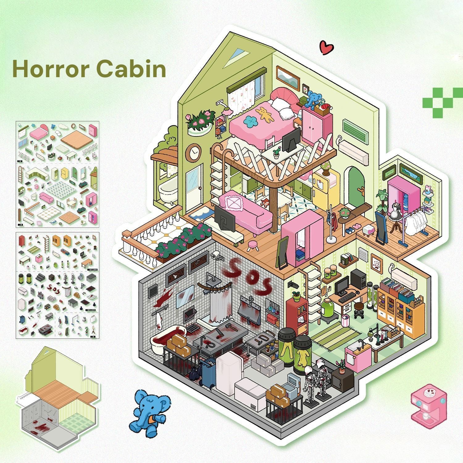 Vintage Theme | Scene Art 16.0 Series | Sticker Scene, 3D Miniature Scene Stickers, Stress - relief DIY stickers, Scene - setting Stickers - YYBB ART