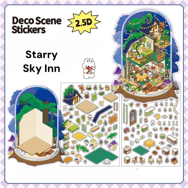 Open Today Series 9.0 | Sticker Scene, 3D Miniature Scene Stickers, Stress - Relief DIY Stickers, Scene - Setting Stickers - YYBB ART