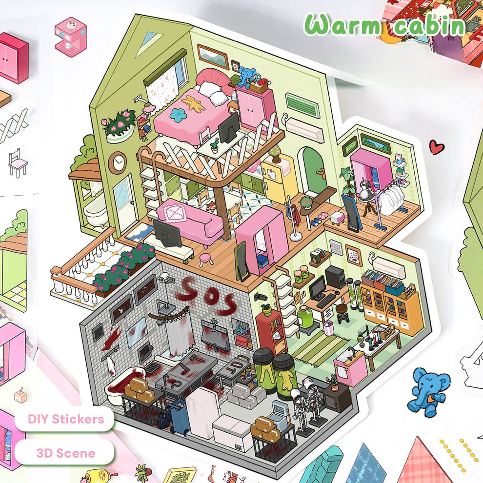 Scene Stickers Type Big Size | Scene Art 18.0 Series | Sticker Scene, 3D Miniature Scene ...