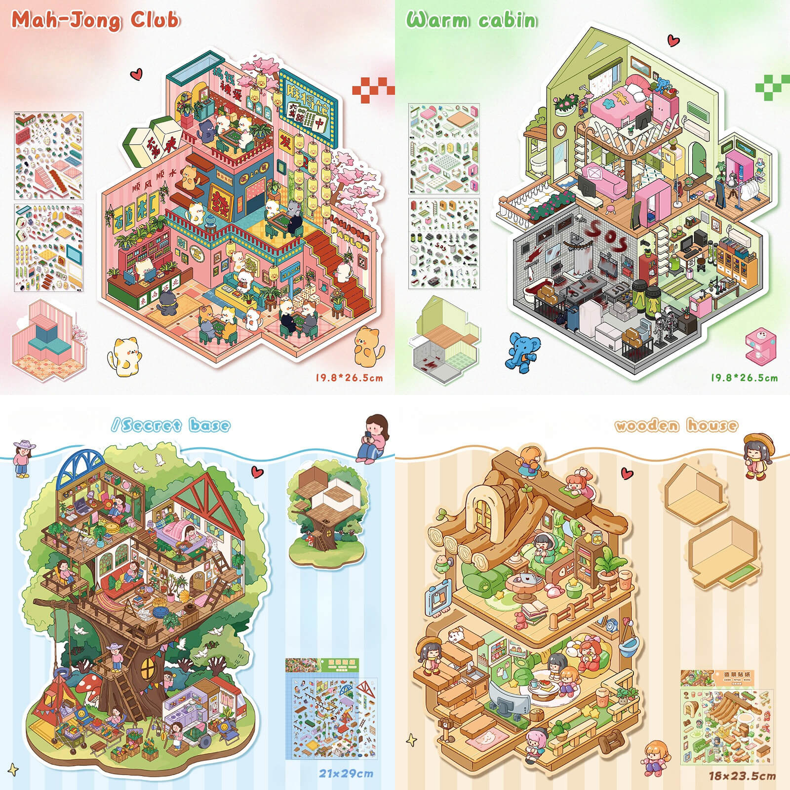 Big Size | Scene Art 18.0 Series | Sticker Scene, 3D Miniature Scene Stickers, Stress - Relief DIY Stickers, Scene - Setting Stickers - YYBB ART