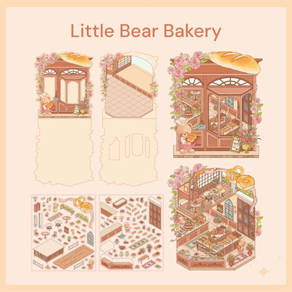 Björn Tema | Scene Joy Serie 7.0 | Sticker Scen, 3D Miniatyrscen Stickers, Stressavlastande DIY Stickers, Scenuppställnings Stickers, DIY Sticker