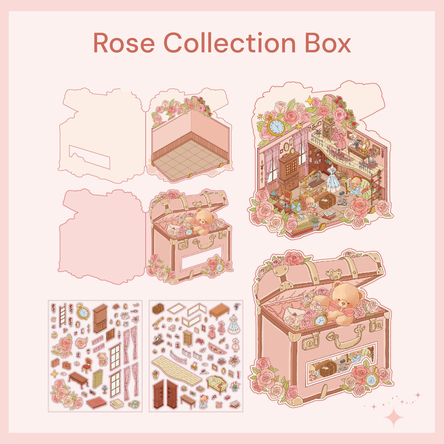 Björn Tema | Scene Joy Serie 7.0 | Sticker Scen, 3D Miniatyrscen Stickers, Stressavlastande DIY Stickers, Scenuppställnings Stickers, DIY Sticker