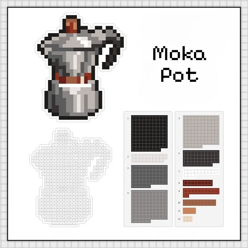 Sticker by Number Series 1.0, Pixel Art Sticker, Sticker Puzzle, DIY Sticker, Sticker by Number, Pixel Stickers