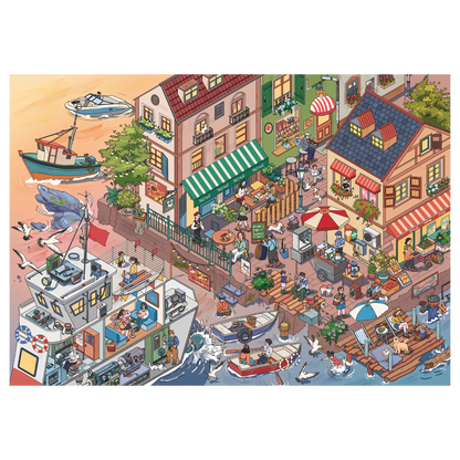 Ein Tag auf dem Stadtplatz | Pocket Scene Serie 14.0 | Sticker Szene, 3D Miniatur-Szenen Sticker, Stressabbau DIY Sticker, Szenen-Gestaltung Sticker, DIY Sticker