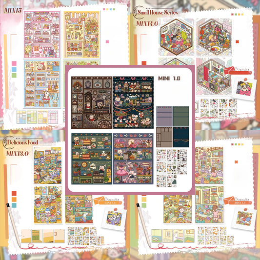 Mini Style, Scene More 11.0 Series, Sticker Scene, 3D Minyatür Sahne Çıkartmaları, Stres-Giderici DIY Çıkartmalar, Sahne Kurulumu Çıkartmaları, DIY Çıkartmalar