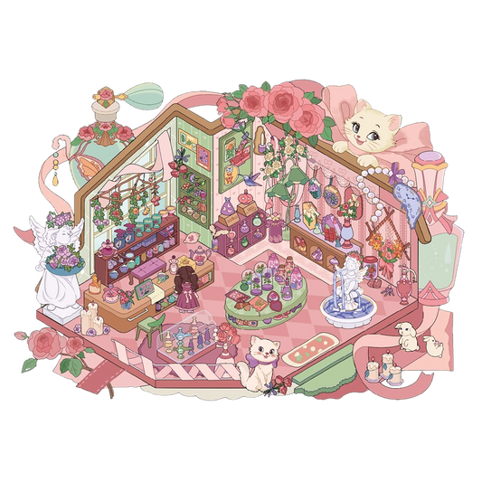 Gülün Reveransı | Scene Garden 7.0 Serisi | Çıkartma Sahnesi, 3D Minyatür Sahne Çıkartmaları, Stres Azaltıcı DIY Çıkartmalar, Sahne Oluşturma Çıkartmaları, DIY Çıkartmalar