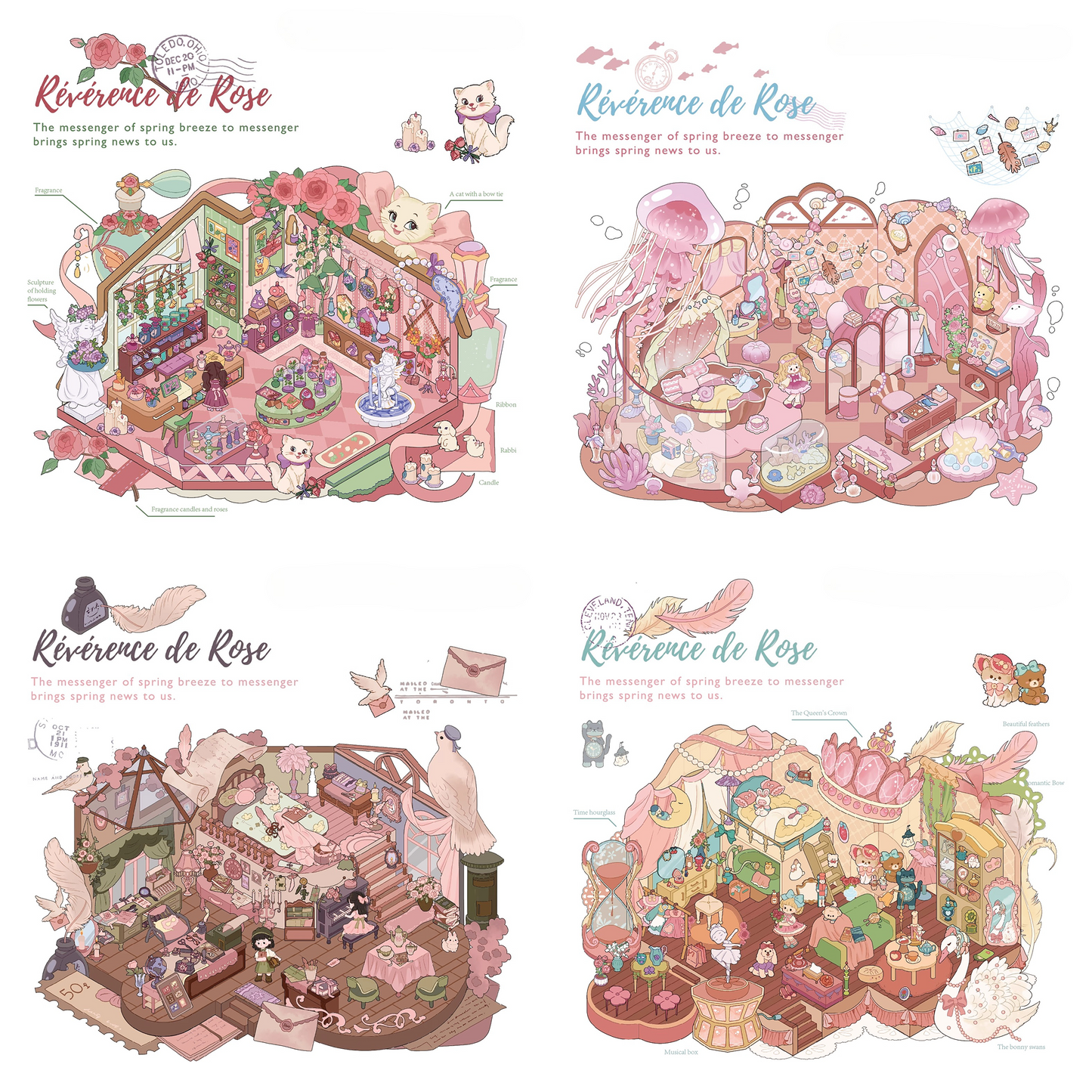 Pokłon Róży | Scene Garden Seria 7.0 | Naklejki Sceniczne, 3D Naklejki Miniaturowe Sceny, Naklejki DIY Przeciwlękowe, Naklejki Do Tworzenia Sceny, Naklejki DIY